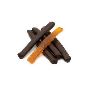orange confite enrobée de chocolat noir